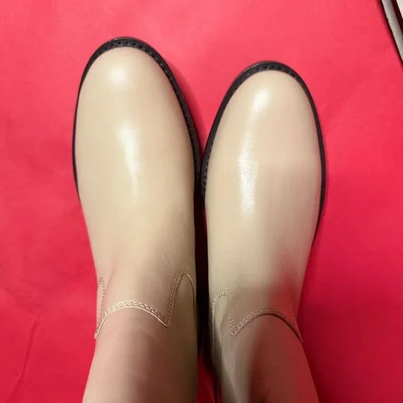 J.Crew Leather Riding Boots – Size 8.5 – Neutral Beige Classic Tall Boots - Picture 7 of 12